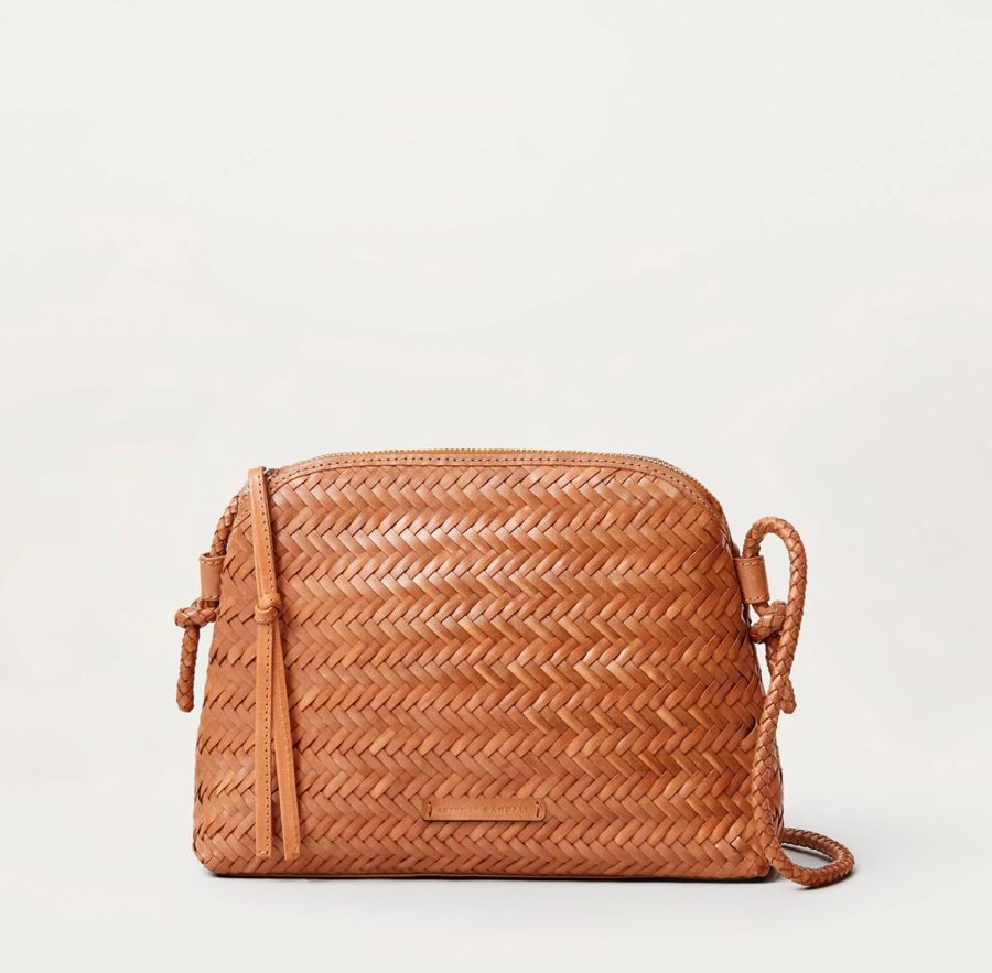 Mallory Tan Brown Woven Crossbody Bag by Loeffler Randall