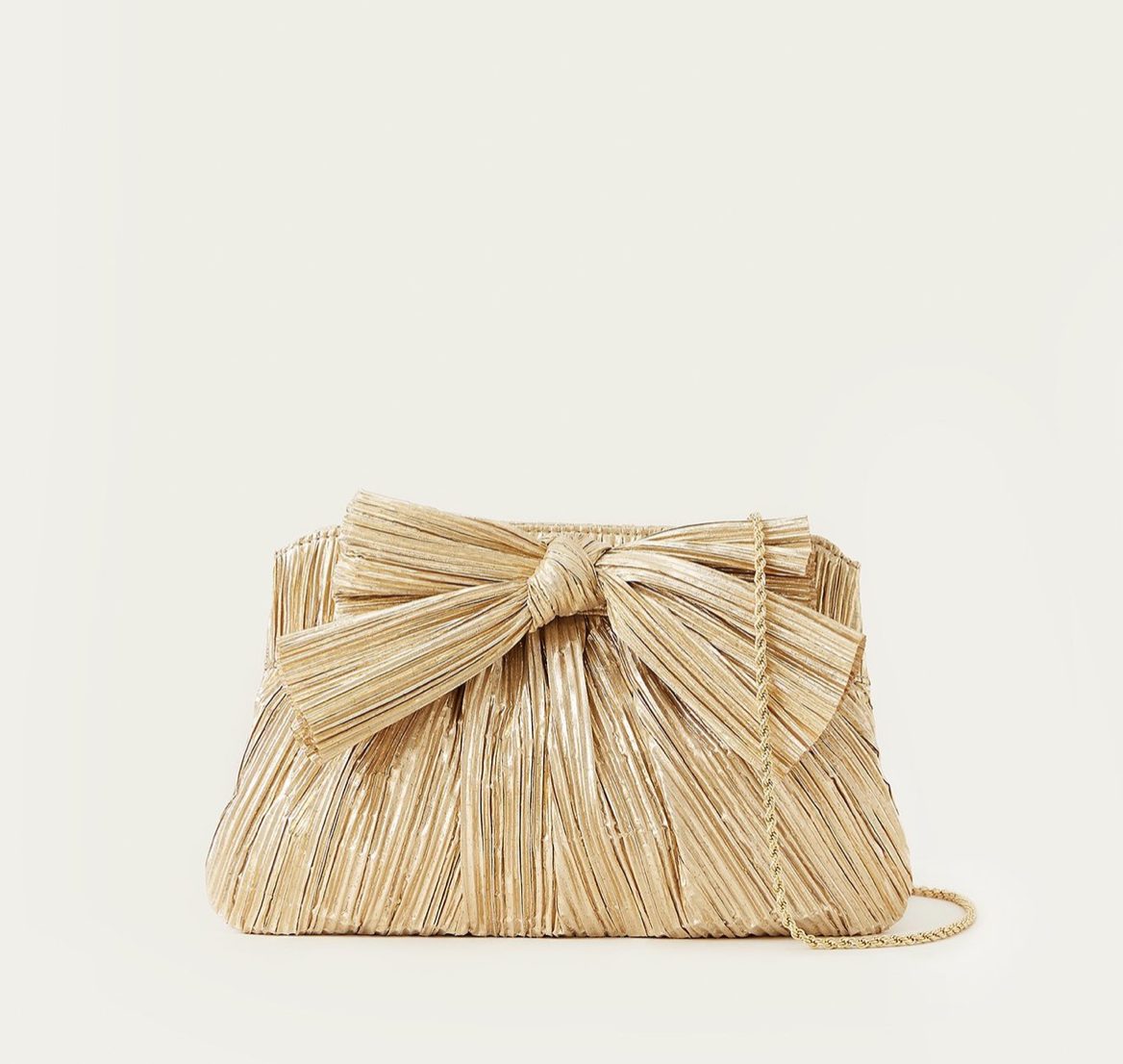 Gold Rayne Clutch Handbag by Loeffler Randall