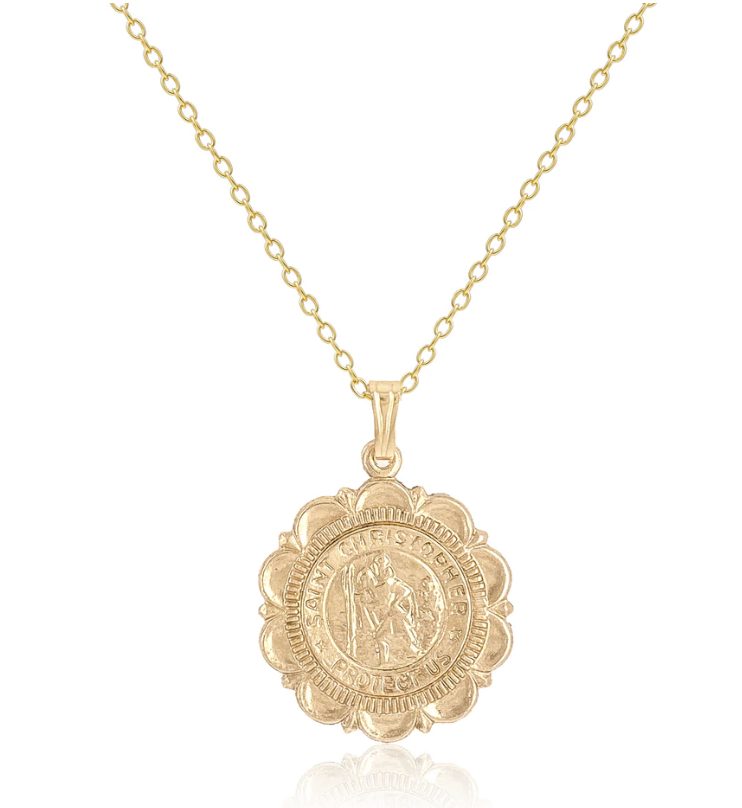 Mod + Jo Saint Christopher Gold Coin Necklace