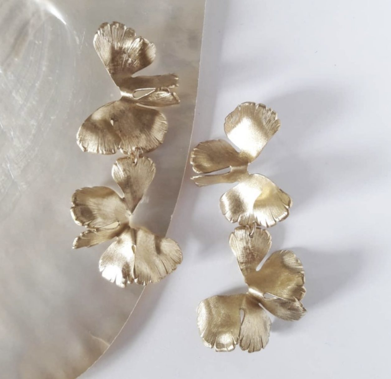 Dune Gold Floral Earrings by Maison Sabben