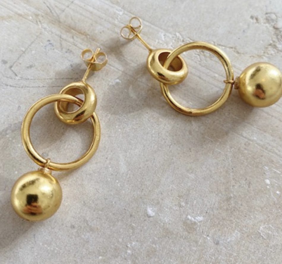 The Layla Gold Ball Hoop Earrings by Shyla Jewellery