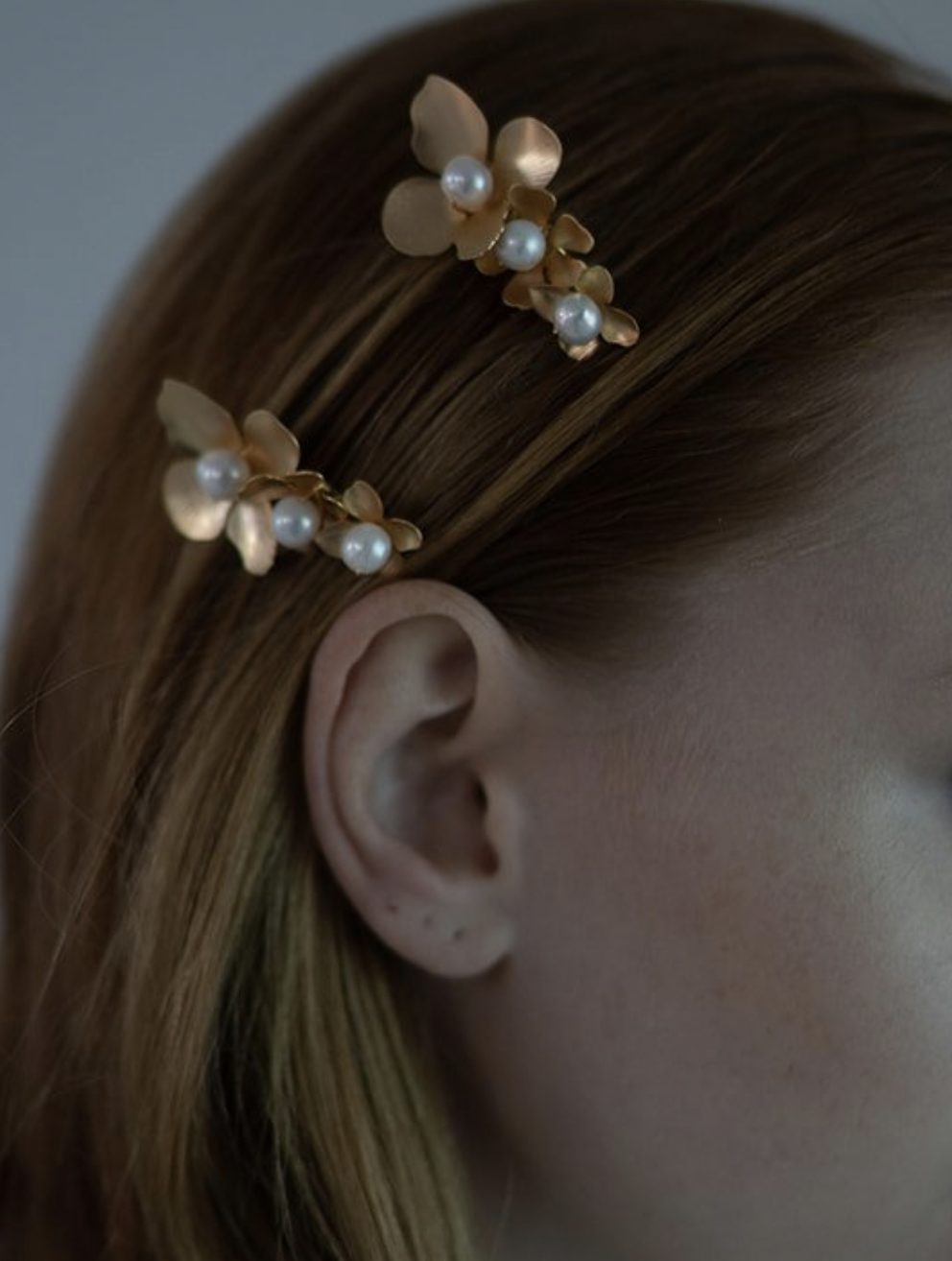 Lucie Pearl, Floral Comb by Blue Meadow