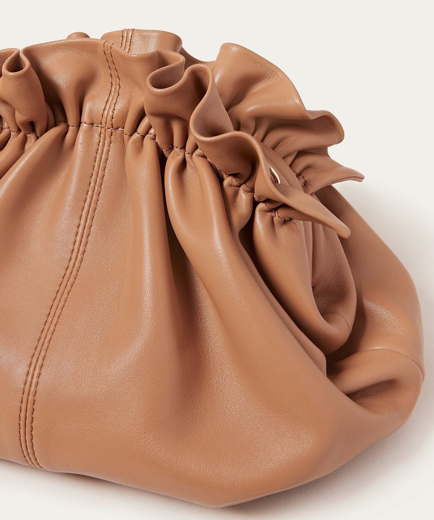Willa Tan Leather Clutch Bag by Loeffler Randall