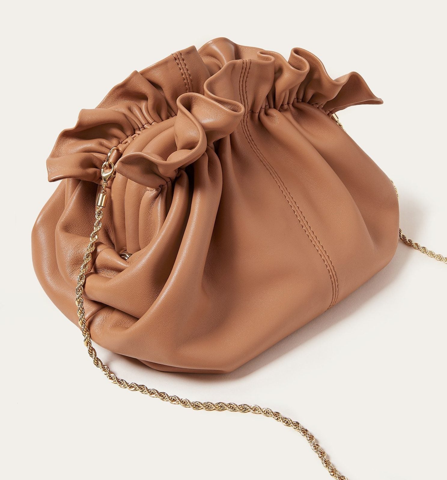 Willa Tan Leather Clutch Bag by Loeffler Randall