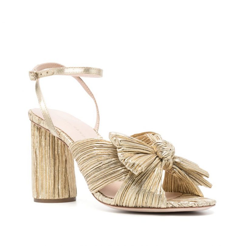 gold-pleated-bow-high-heel-shoes