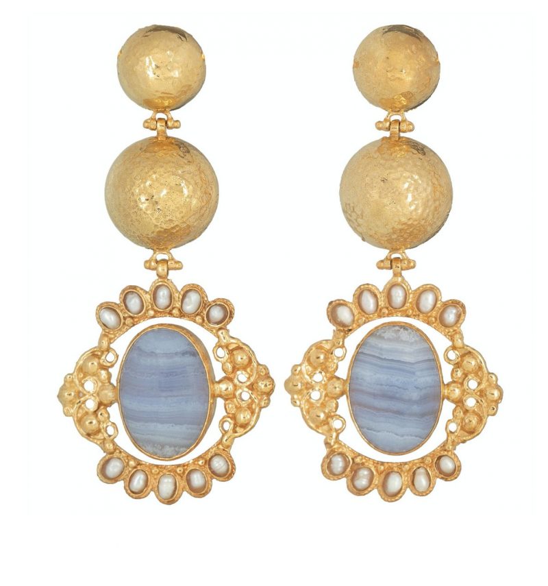 powder blue agate earrings