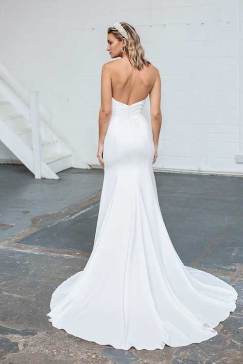Love Story Bride Cleo Dress Strapless Silk Crepe Wedding Dress