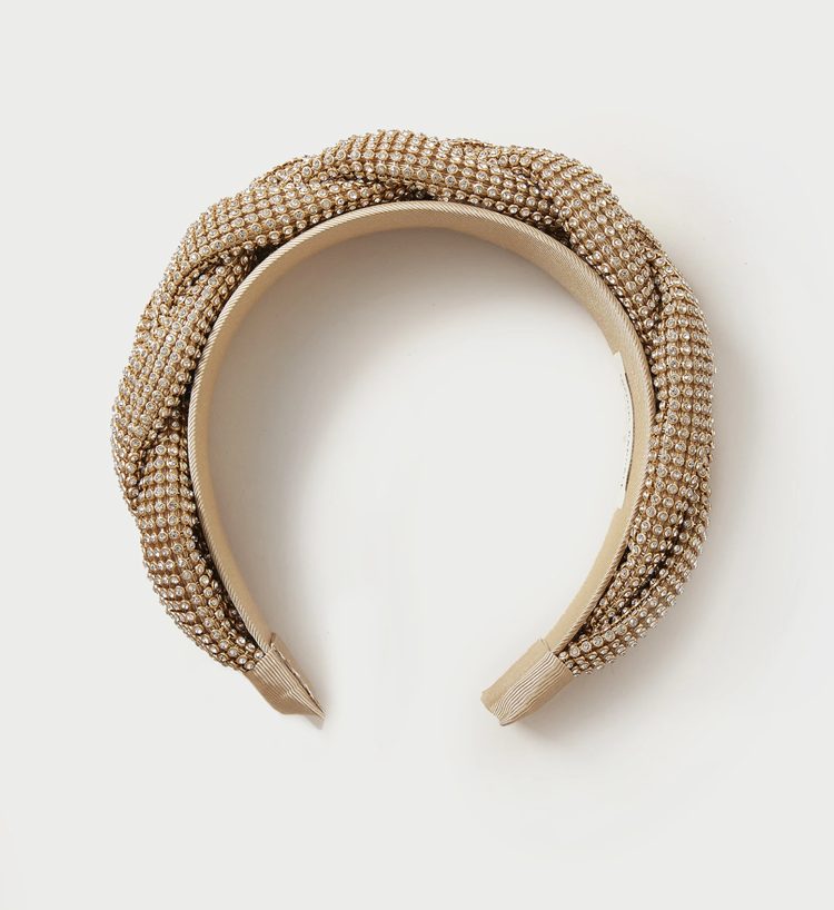 Bijou Gold Diamanté Braided Headband